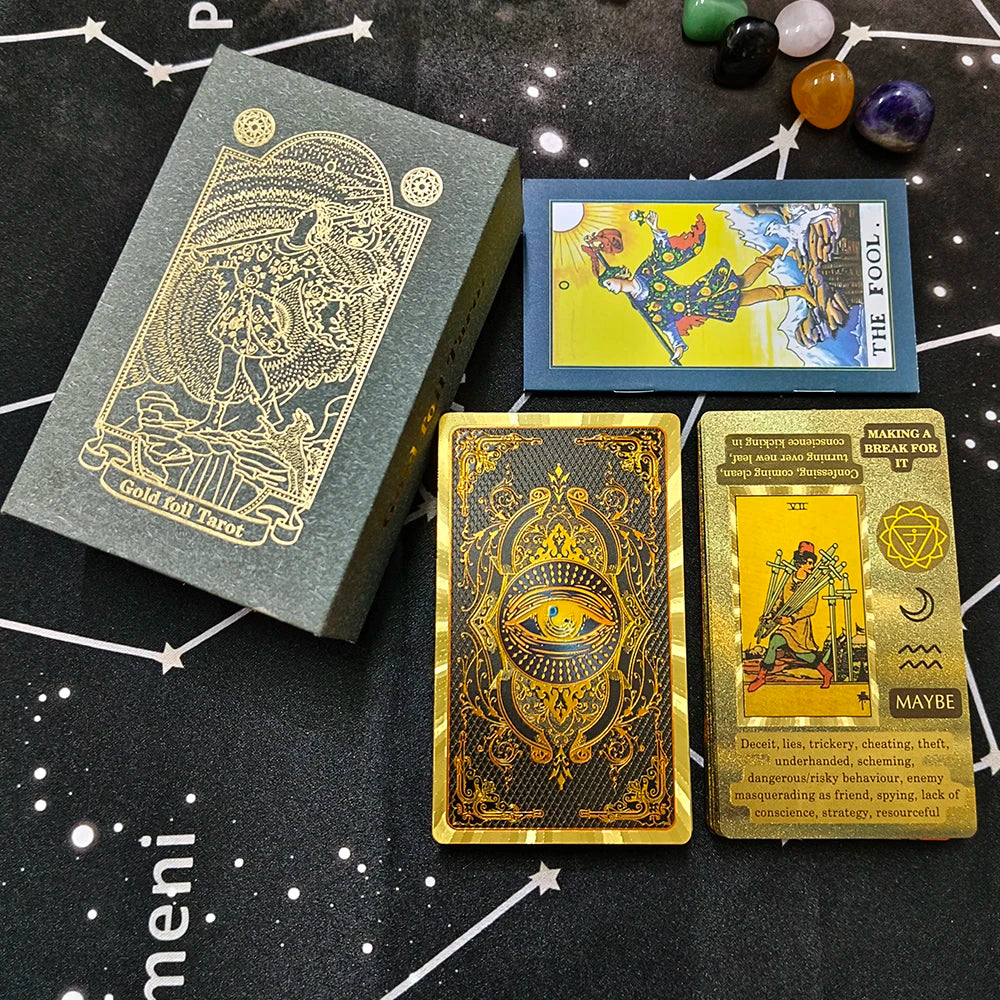 New Rider Waite Gold Foil Tarot Deck