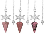 Triple Moon Pentacle Crystal Pendulums - New Age Realms