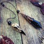 Obsidian Raven Skull Pendulum - New Age Realms