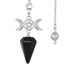 Triple Moon Pentacle Crystal Pendulums - New Age Realms