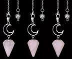 Crystal Crescent Moon Pendulums - New Age Realms
