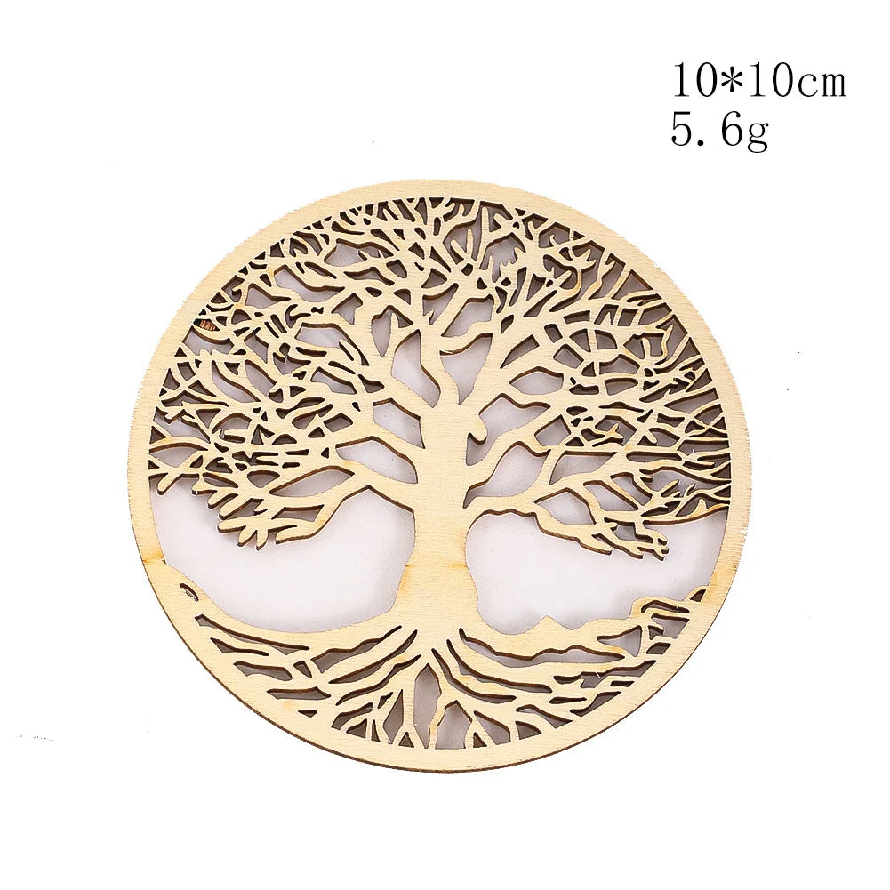 Wooden Sacred Geometry Wall Hanging | Rustic Yoga Meditation Decor - New Age Realms