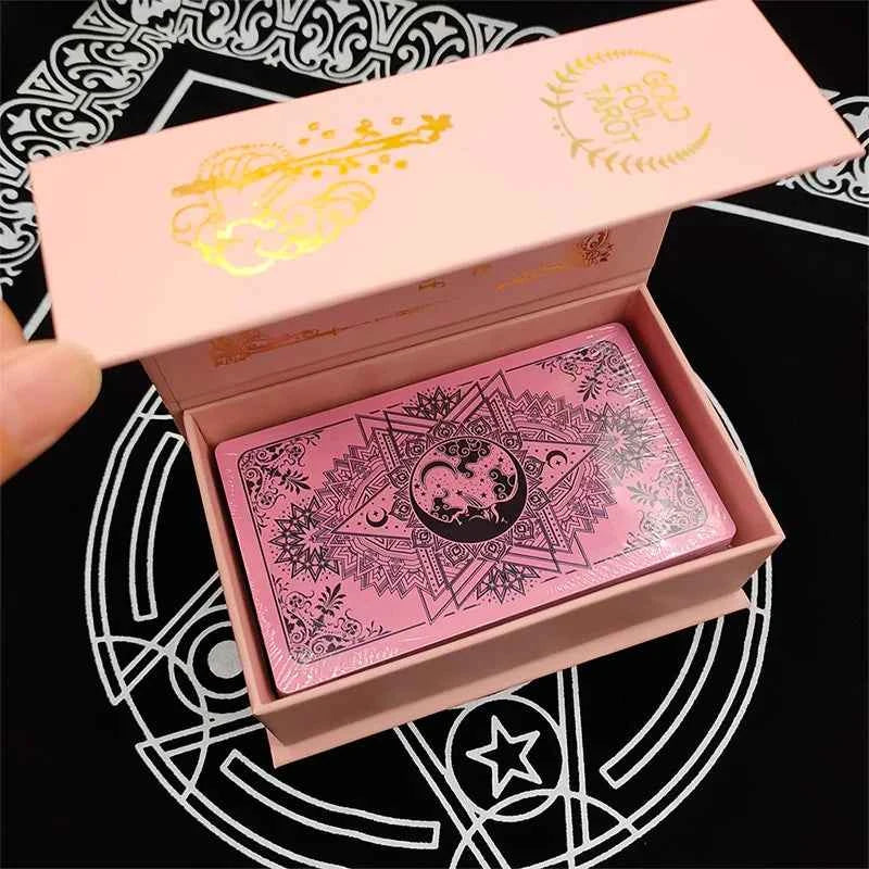 New Rider Waite Deck Gold Foil Tarot Cards Mysterious Board Game Terrific Divination Oracle With Exquisite Gift Box