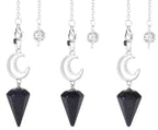 Crystal Crescent Moon Pendulums - New Age Realms