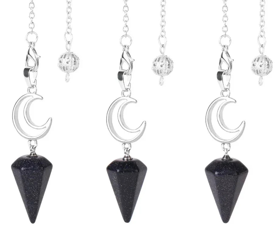 Crystal Crescent Moon Pendulums - New Age Realms