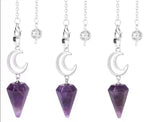 Crystal Crescent Moon Pendulums - New Age Realms