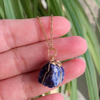 Raw Crystal Wire Wrap Gold Necklaces - New Age Realms