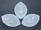 Selenite Crystal Bowl (4 Inch) Eye Shaped Carving Gemstone Polished Stone Dish - New Age Realms