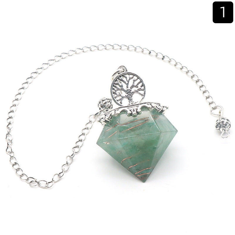 Natural Crystal Resin Crushed Stone Diamond Pendulum - New Age Realms