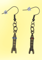 Retro Rocket Ship Earrings - New Age Realms