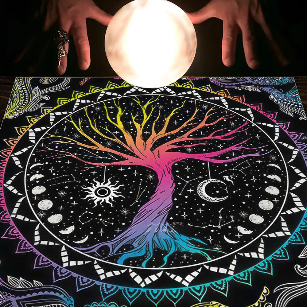 Tarot Moon and Sun Tree Tablecloth - New Age Realms