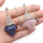 Natural Crystal Resin Crushed Stone Diamond Pendulum - New Age Realms