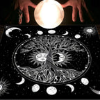 Tarot Moon and Sun Tree Tablecloth - New Age Realms
