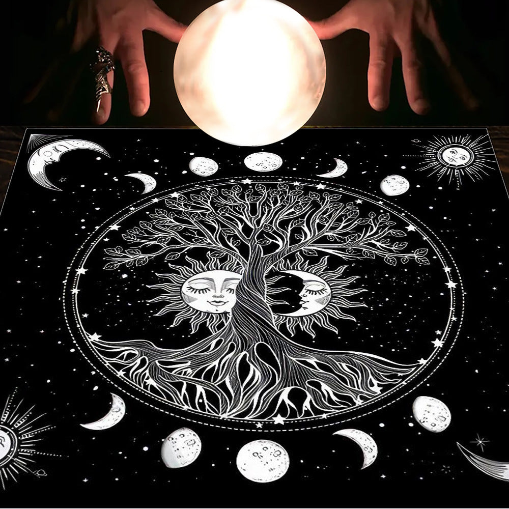 Tarot Moon and Sun Tree Tablecloth - New Age Realms