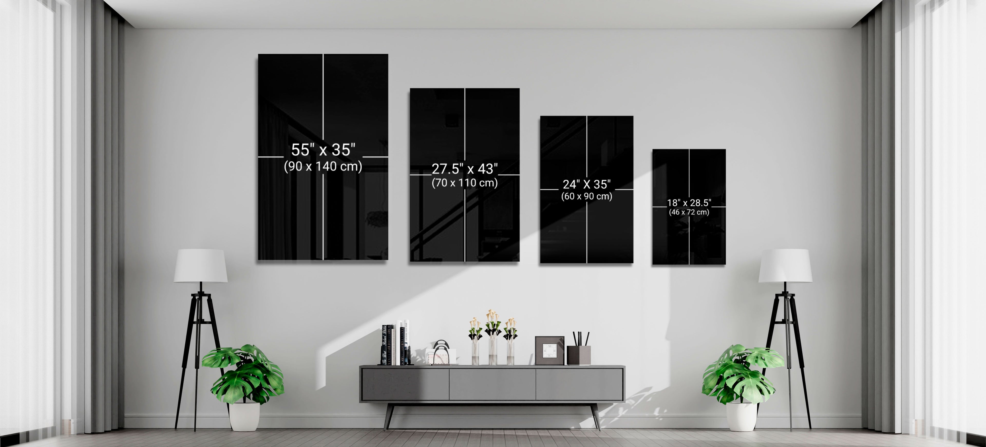 Sacred Geometry Glass Triangles Wall Art