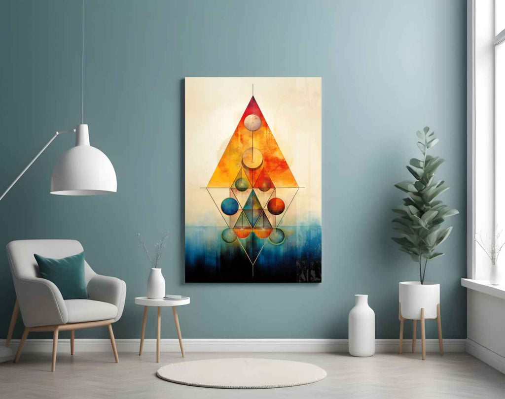 Sacred Geometry Glass Harmony of Shapes Wall Art - New Age Realms