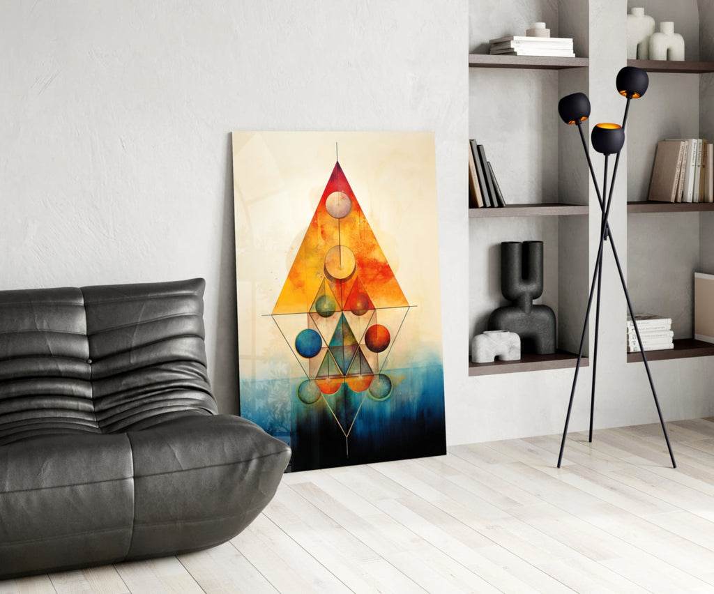 Sacred Geometry Glass Harmony of Shapes Wall Art - New Age Realms