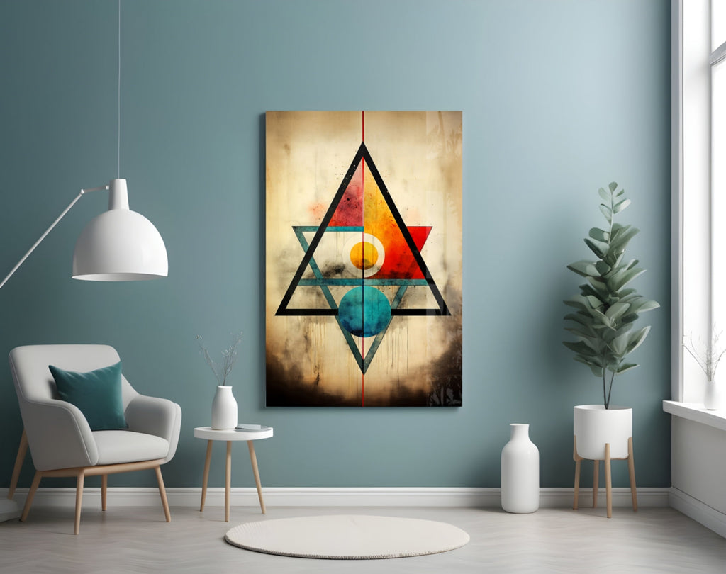 Sacred Geometry Glass Triangles Wall Art - New Age Realms
