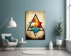 Sacred Geometry Glass Triangles Wall Art