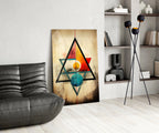 Sacred Geometry Glass Triangles Wall Art