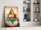 Sacred Geometry Glass Triangles Wall Art