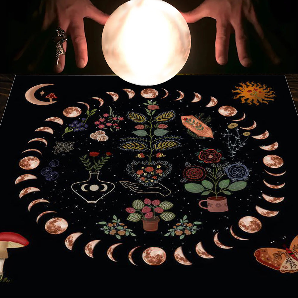 Tarot Moon and Sun Tree Tablecloth - New Age Realms