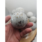 1 Each Natural Golden Pyrite & Jasper Crystal Sphere Ball Polished 55mm + - New Age Realms