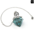 Natural Crystal Resin Crushed Stone Diamond Pendulum - New Age Realms