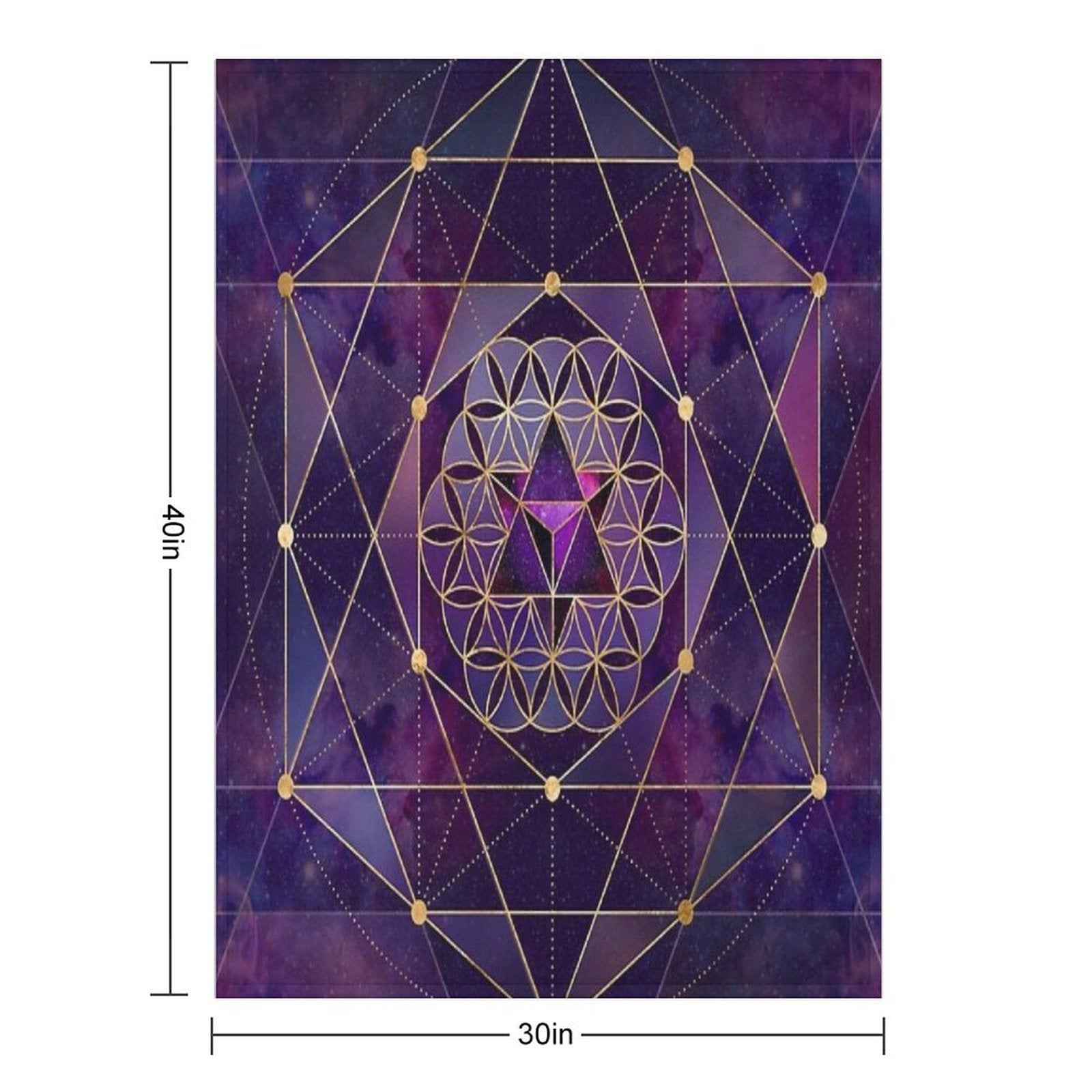 Merkabah in Flower of Life - Sacred Geometry Travel-friendly Throw Blanket