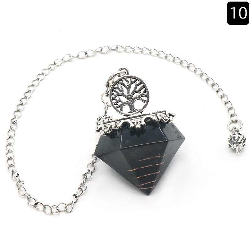 Natural Crystal Resin Crushed Stone Diamond Pendulum - New Age Realms
