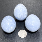 Blue Celestite Crystal Egg Polished Carving Wholesale Gemstone Decor Supply - New Age Realms