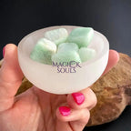 Hand Carved Selenite Charging Bowl — Crystal Cleansing & Charging Dish from Morocco - New Age Realms