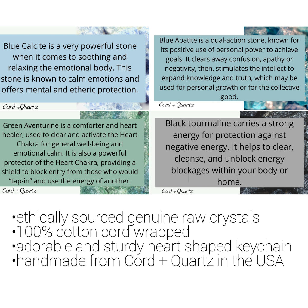 Raw crystal Macrame Wrapped Keychains - New Age Realms