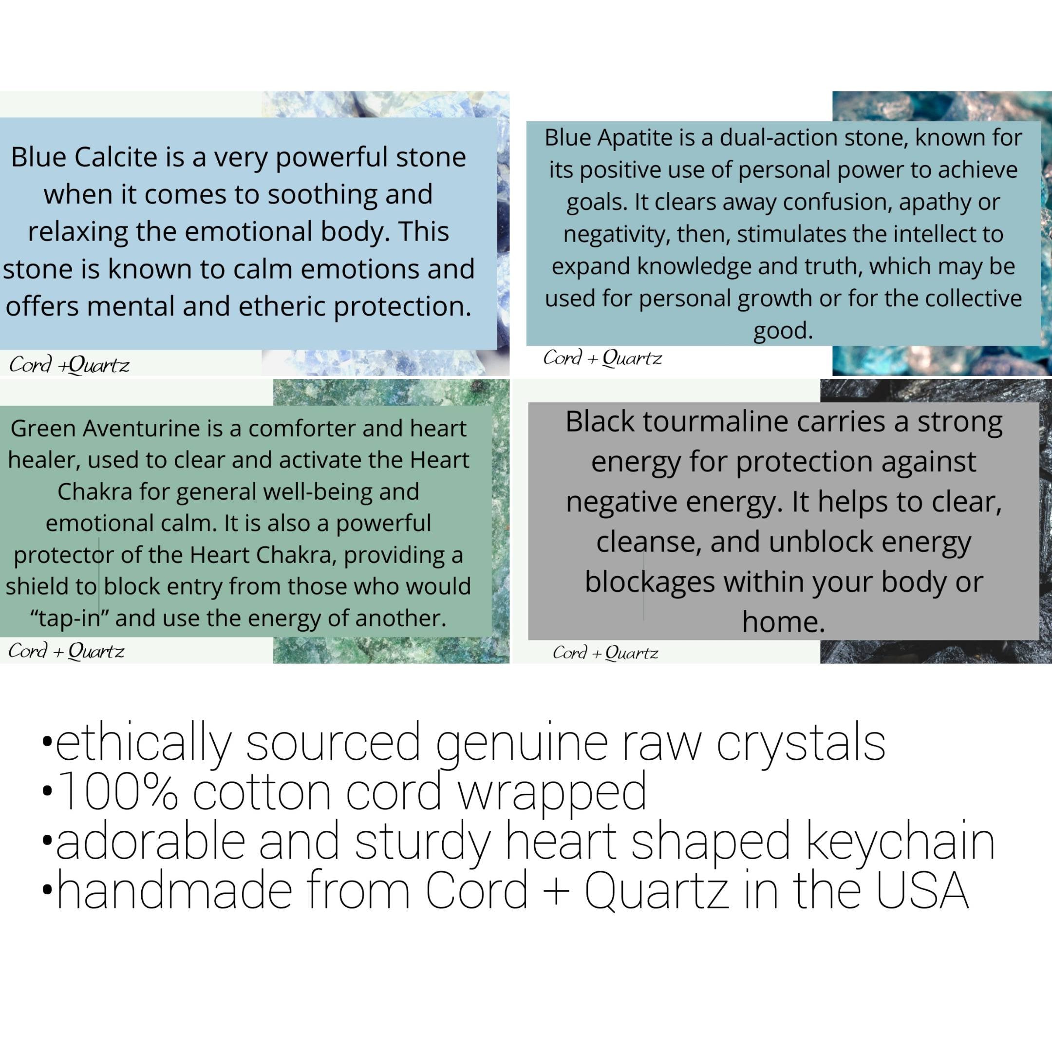 Raw crystal macrame wrapped keychains - New Age Realms
