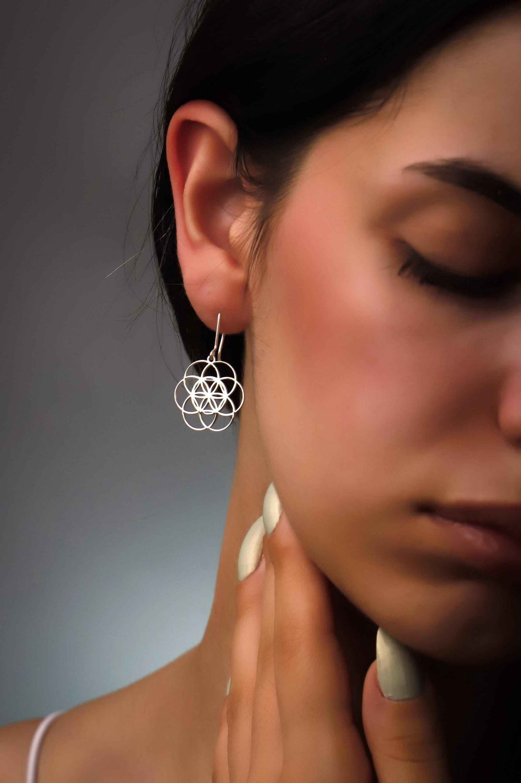Dangle Sacred Geometry Earrings in 925 Sterling Silver - New Age Realms