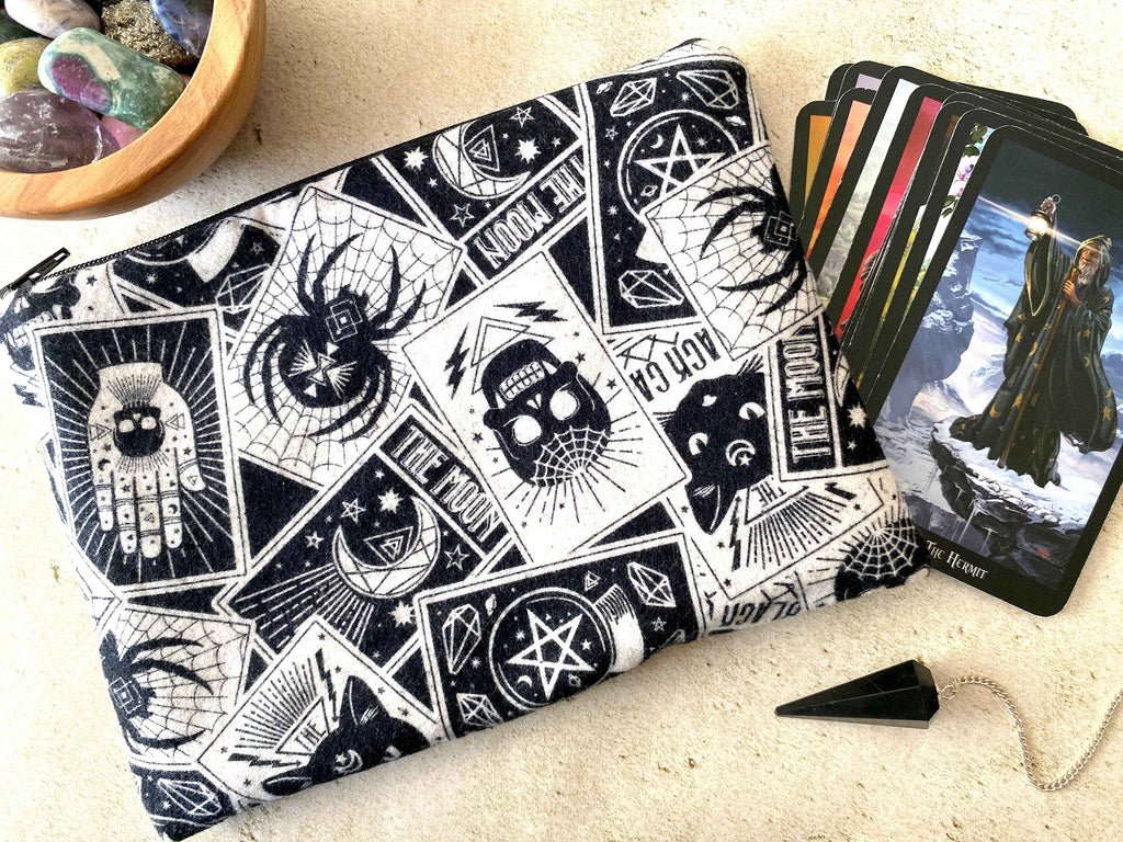 Witchy Tarot Bag - Goth Zipper Pouch