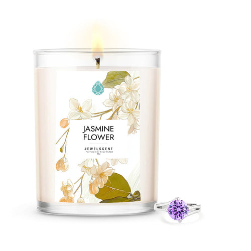 Jasmine Flower 18oz Mystery Jewelry Candle - New Age Realms