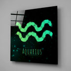 Horoscopes - Aquarius Glass Wall Art - New Age Realms