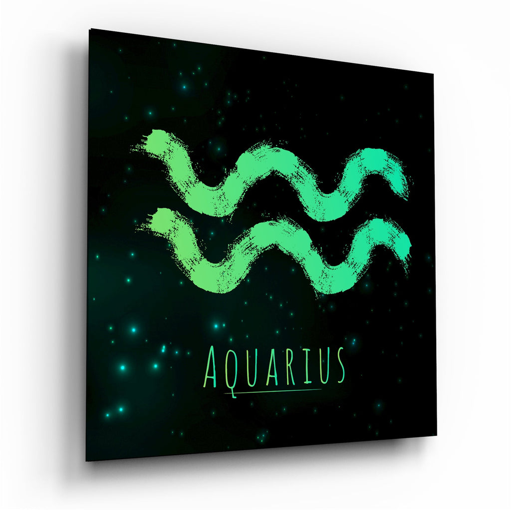 Horoscopes - Aquarius Glass Wall Art - New Age Realms