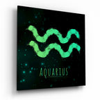 Horoscopes - Aquarius Glass Wall Art - New Age Realms