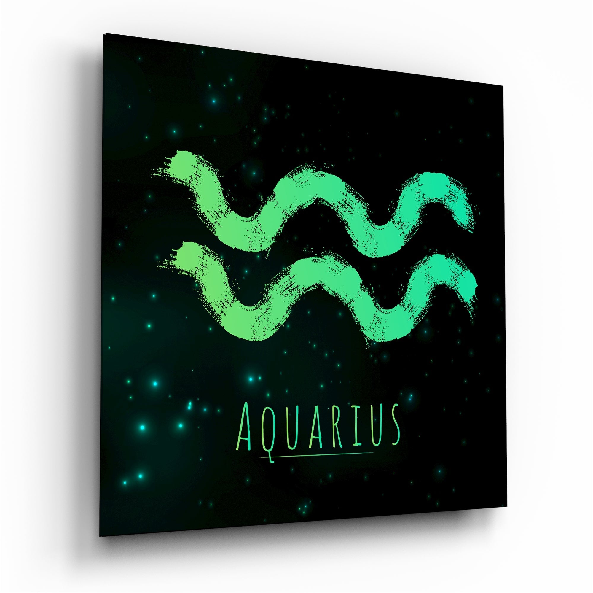 Horoscopes - Aquarius Glass Wall Art - New Age Realms