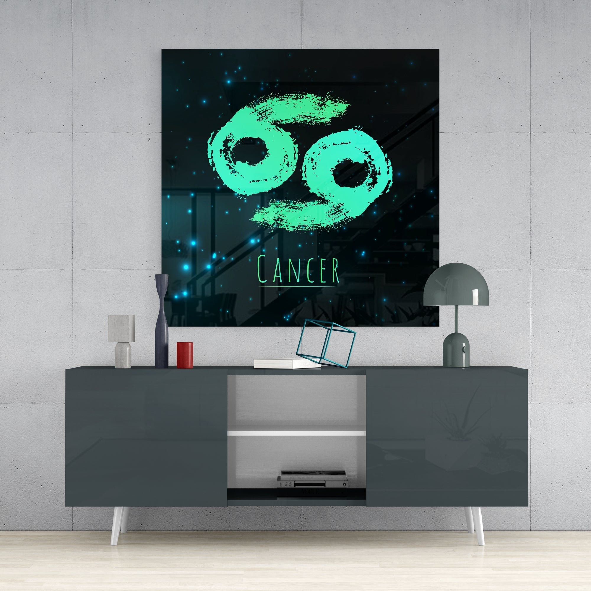 Horoscopes - Cancer Glass Wall Art - New Age Realms