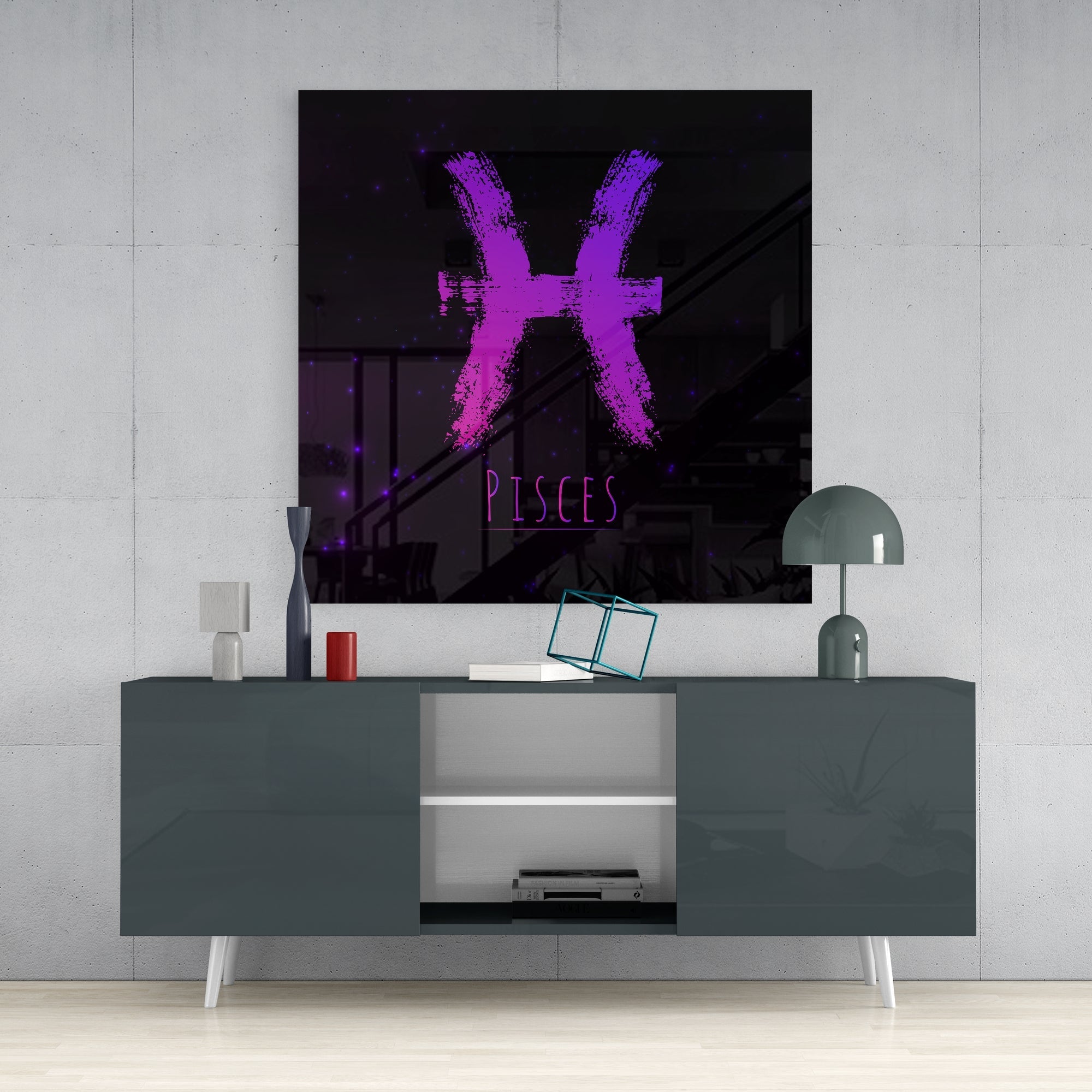 Horoscopes - Pisces Glass Wall Art - New Age Realms