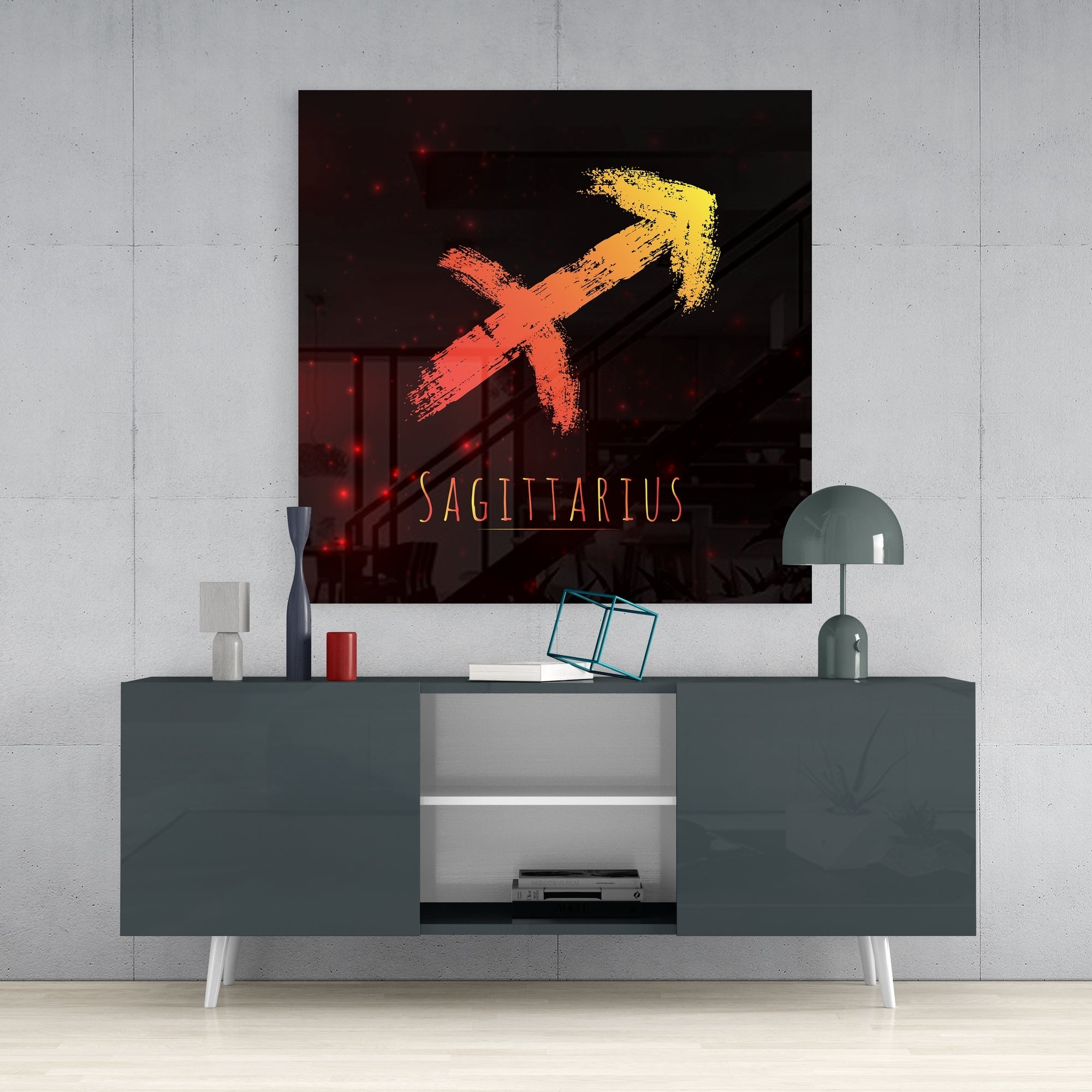 Horoscopes - Sagittarius Glass Wall Art - New Age Realms