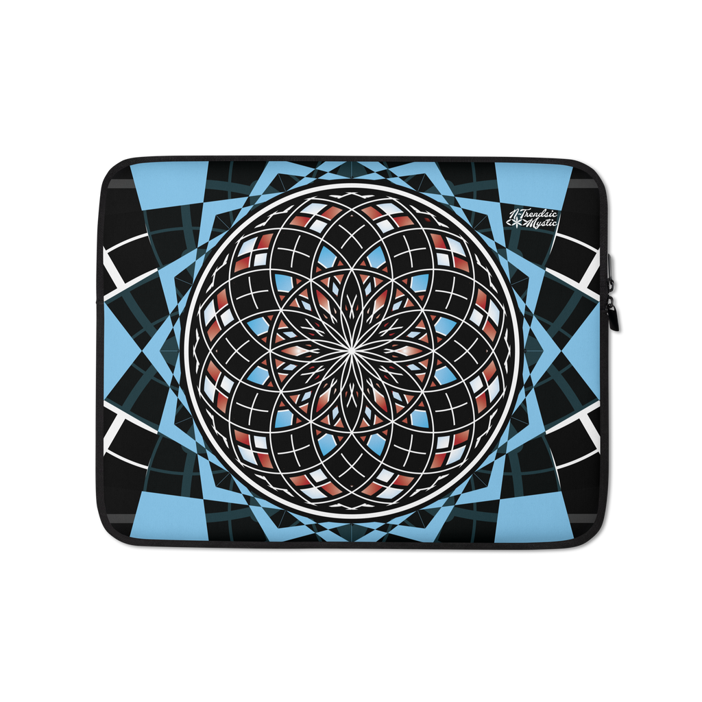 Quantum Bloom Laptop Sleeve | Mystic Sacred Geometry Design - New Age Realms