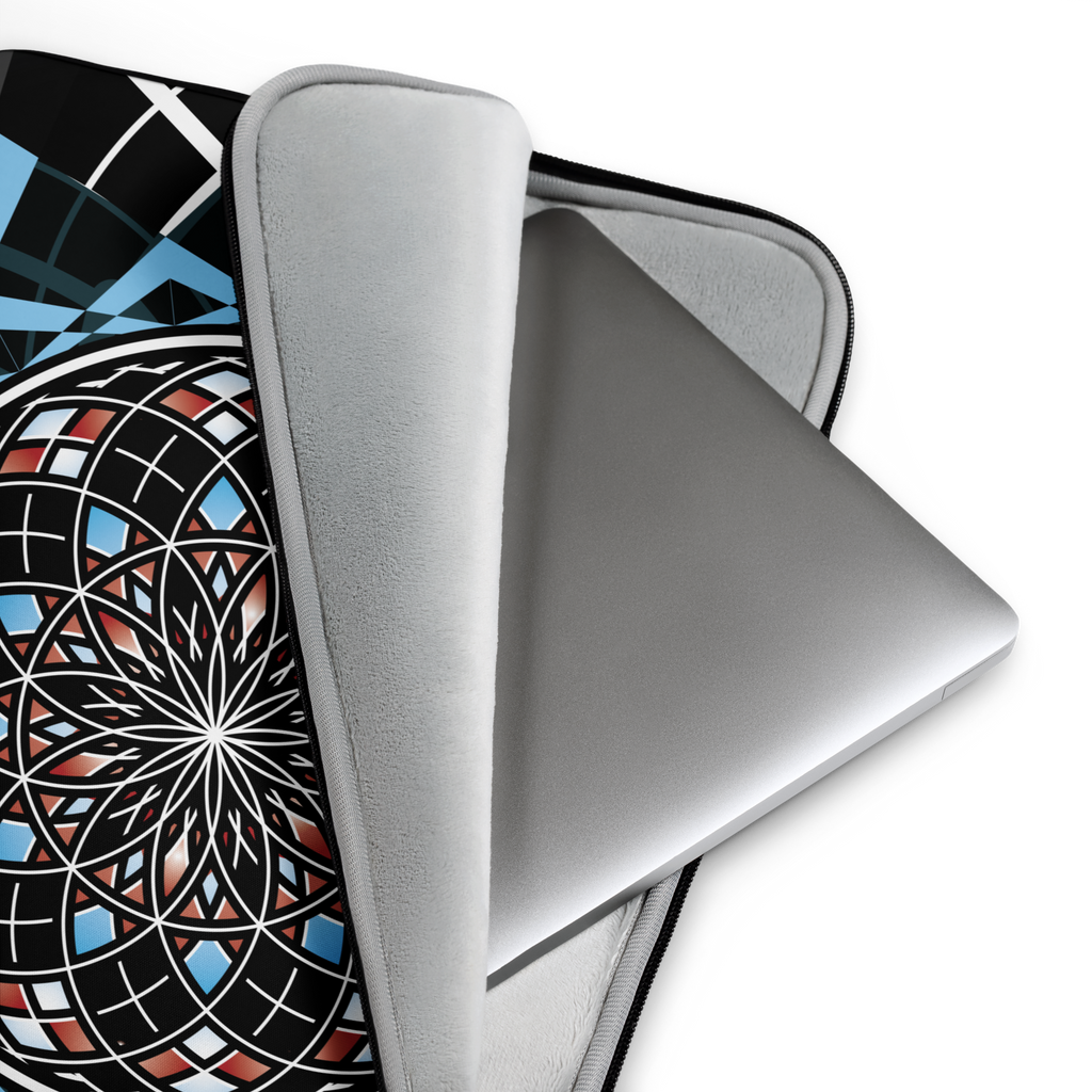 Quantum Bloom Laptop Sleeve | Mystic Sacred Geometry Design - New Age Realms