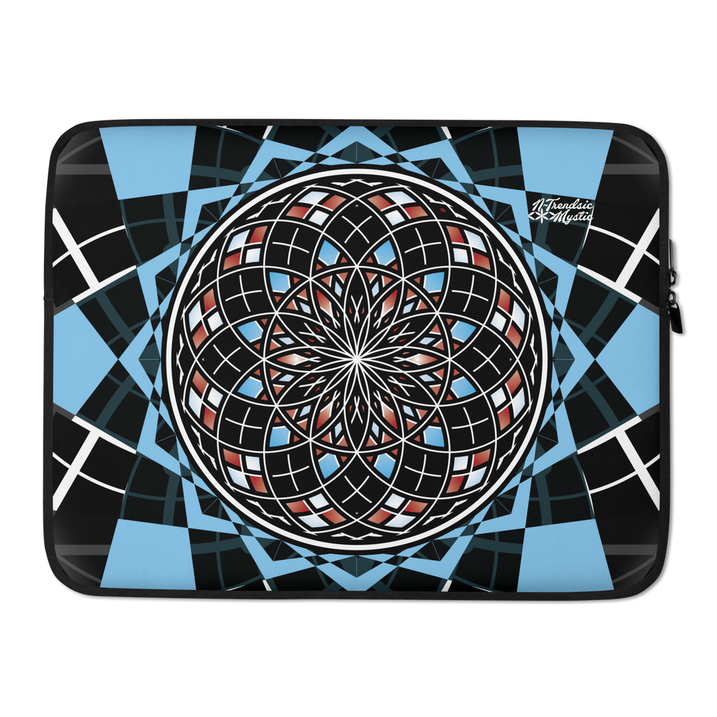 Quantum Bloom Laptop Sleeve | Mystic Sacred Geometry Design - New Age Realms
