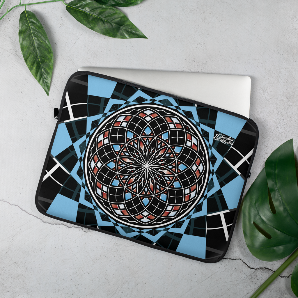 Quantum Bloom Laptop Sleeve | Mystic Sacred Geometry Design - New Age Realms