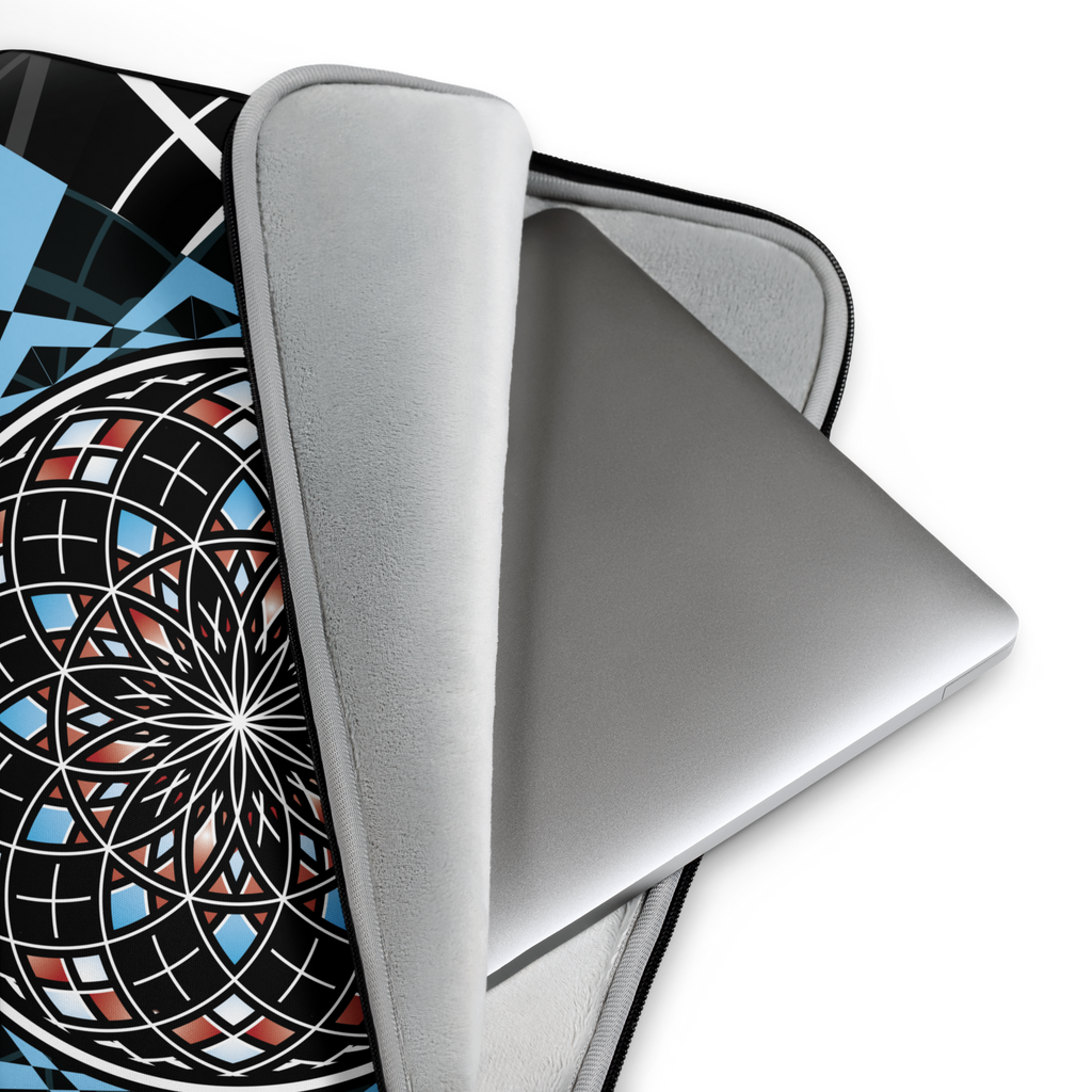 Quantum Bloom Laptop Sleeve | Mystic Sacred Geometry Design - New Age Realms