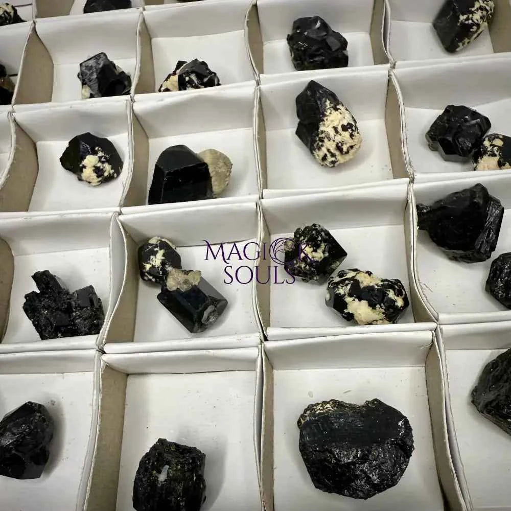Natural Black Schorl Tourmaline & Smoky Quartz – Namibia